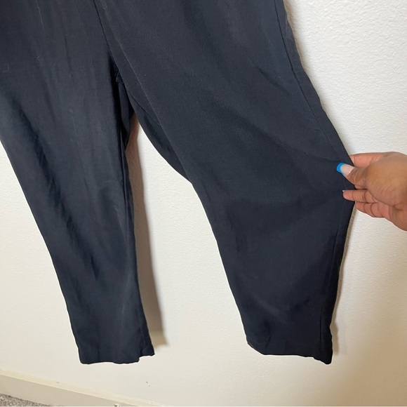 J. Crew Women Crepe Jumpsuit 0 Black Sleeveless V-Neck Minimalist Crop Ankle - Picture 8 of 11